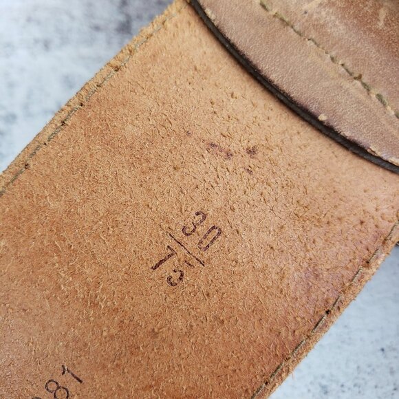 Vintage Banana Republic England Made Leather Belt Wide Western Equestrian Brown - Picture 10 of 13